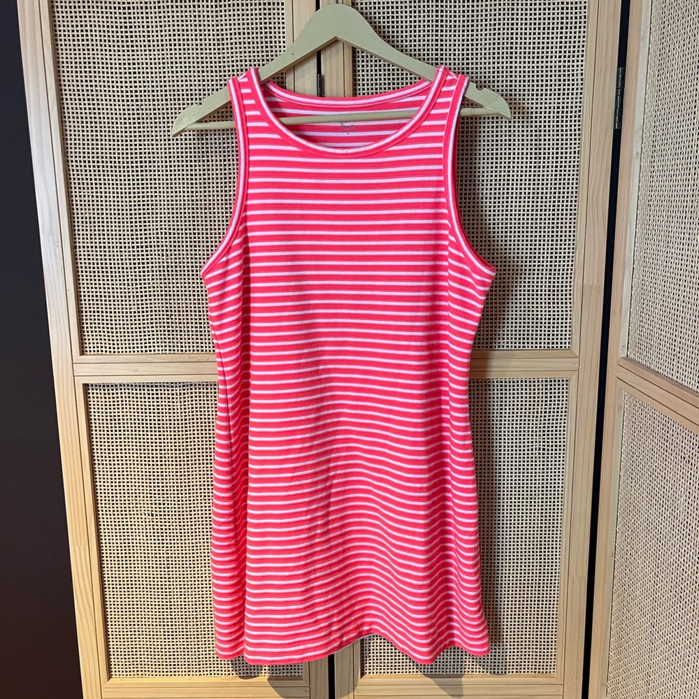Loft Women’s M Neon Pink Striped Dress